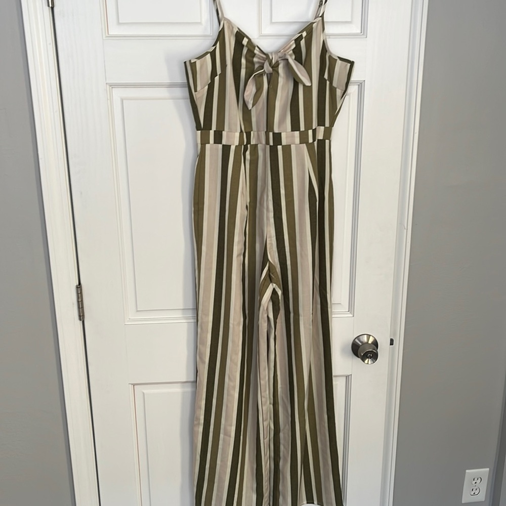 Large Green and Tan Jumpsuit
